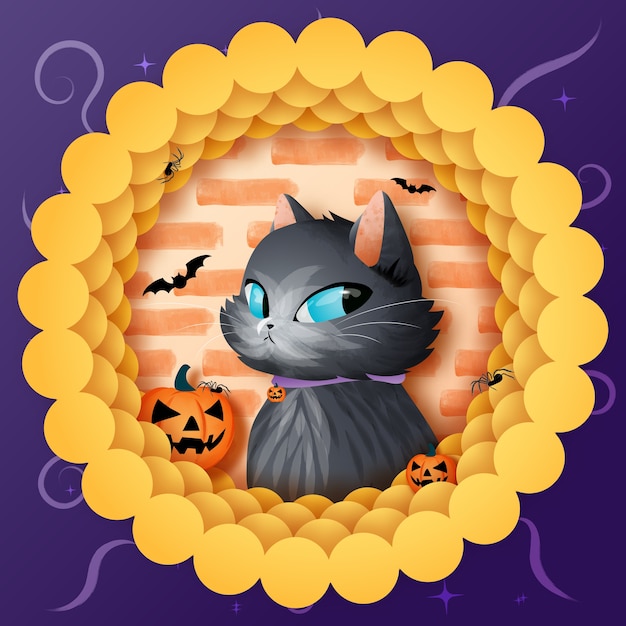 Halloween thema kat illustratie