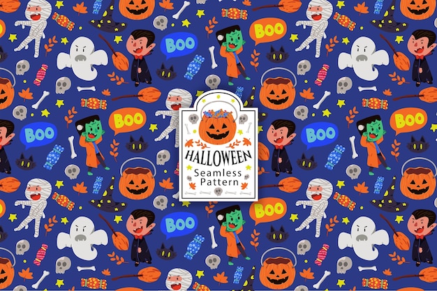Halloween Theme Seamless Pattern Collection