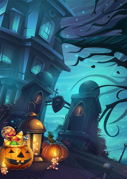 Vector halloween themed background