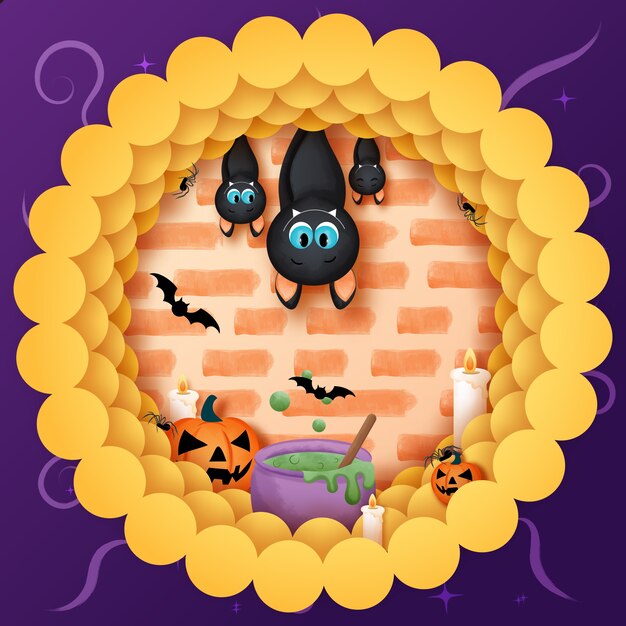 Vettore illustrazione di pipistrello a tema halloween