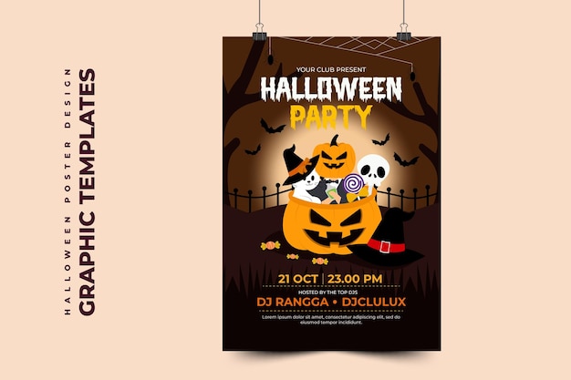 Vector halloween themed graphic design template easy to customize simple and elegant design