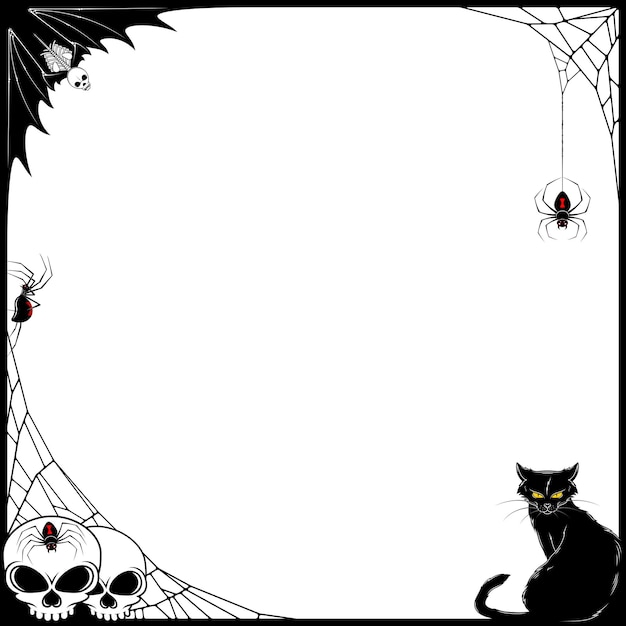 Vector halloween themed photo frame design