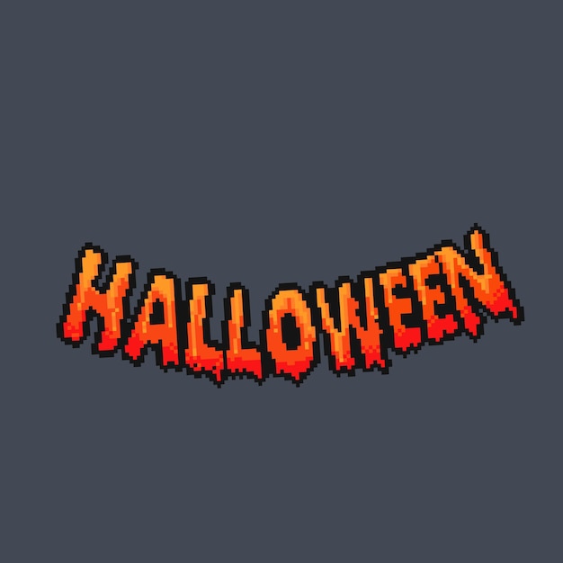 Halloween-titeltekst in pixelkunststijl