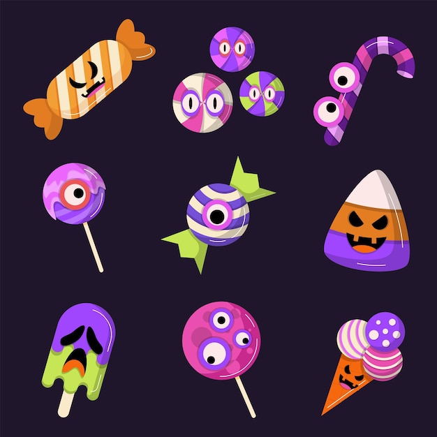 Vector halloween treak or treat candy