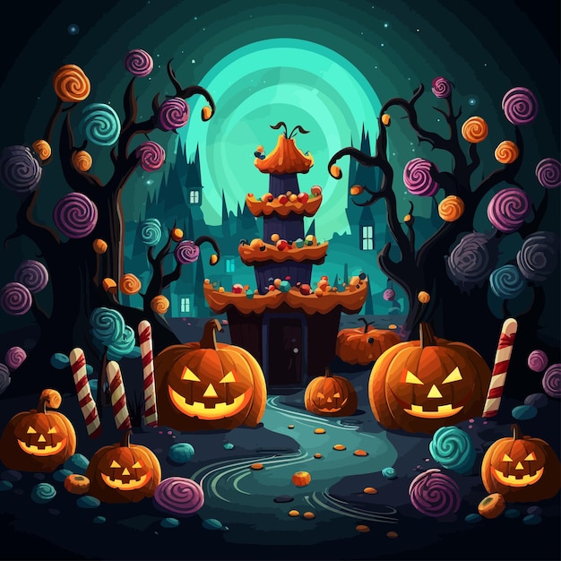 Vettore halloween_treats_background_vector