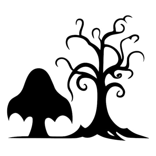 Halloween tree vector art design