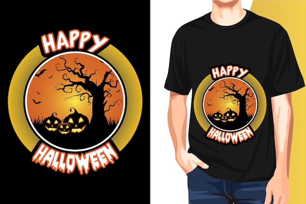 Vector halloween trendy t-shirt ontwerpsjablonen