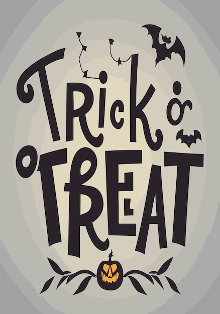 Halloween Trick or Treat Clipart 2D-vectorontwerp