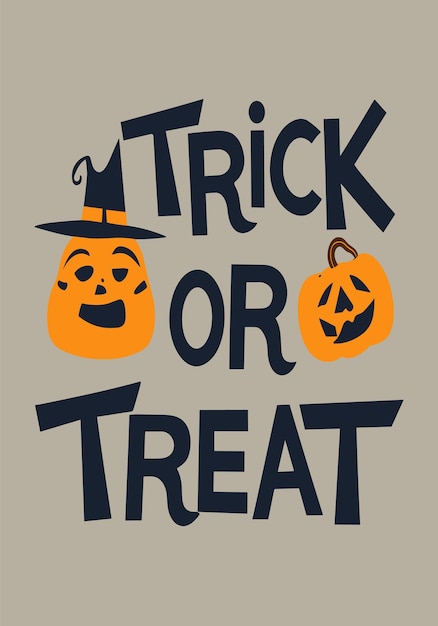 Vector halloween trick or treat clipart 2d-vectorontwerp