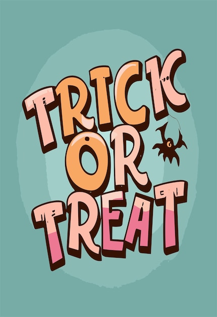 Halloween Trick or Treat Clipart 2D-vectorontwerp