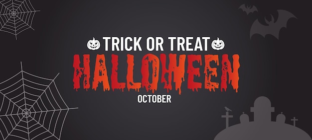 Halloween Trick or trear halloween banner Halloween theme with dark background