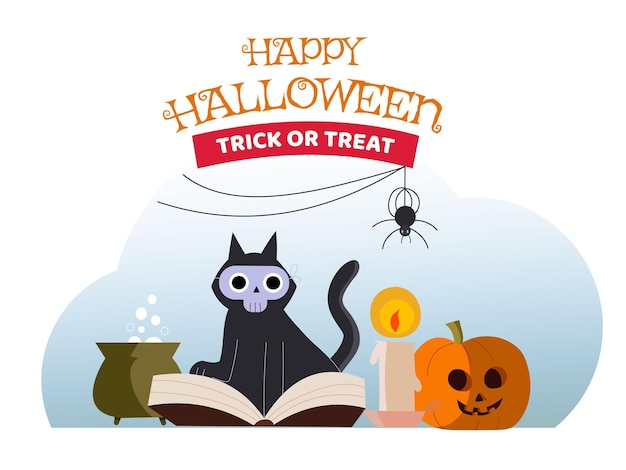 Vector halloween trick or treat banner background