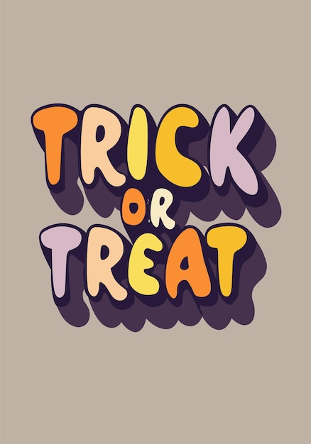 Halloween trick or treat clipart 2d vector design