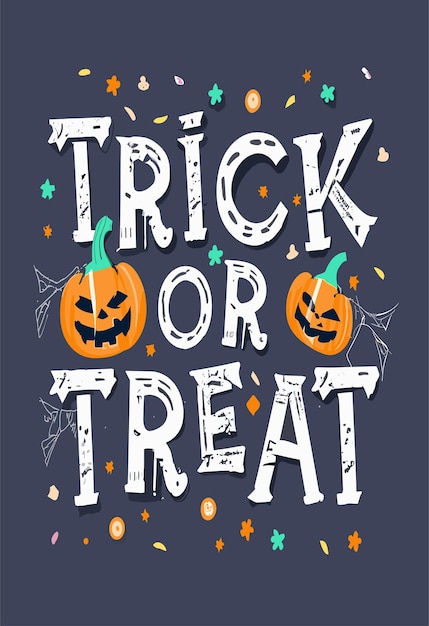 Vector halloween trick or treat clipart 2d vector design