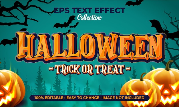 Halloween trick or treat text effect