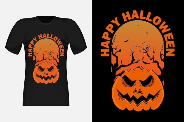 Halloween Trick or Treat Vintage Retro T-Shirt Design