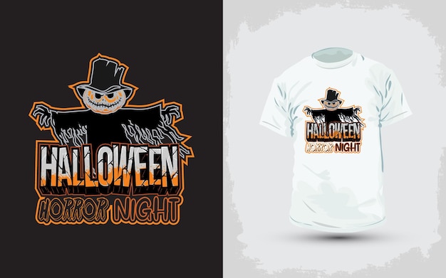 Halloween tshirt design black cat pumpkin halloween pumpkinand horror night tee design