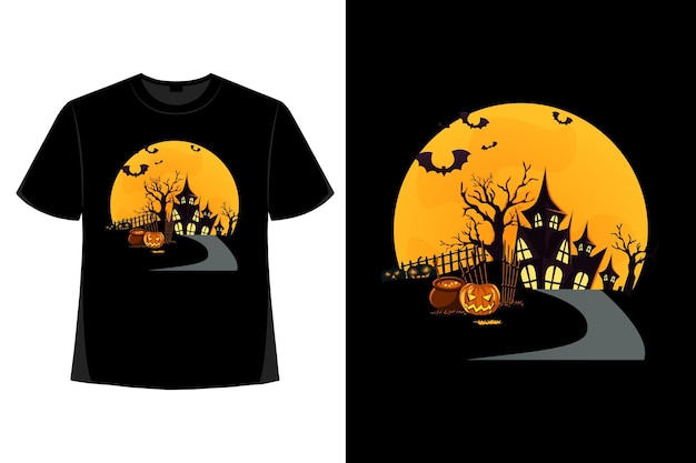 Vector halloween tshirt design halloween day spooky funny skeleton pumpkin vector spooky season sub