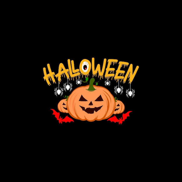 Vettore disegno della maglietta di halloween illustrazione vettoriale della tipografia di halloween