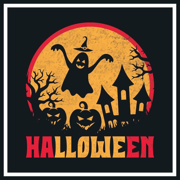 Halloween tshirt design, pumpkin, witch, chocolate, happy halloween, premium vector