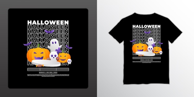 Halloween tshirts design in streetwear style