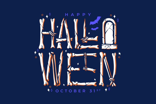 Vector halloween typografie belettering vector illustratie ontwerp voor print sjabloon