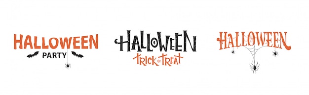 Halloween typografie set