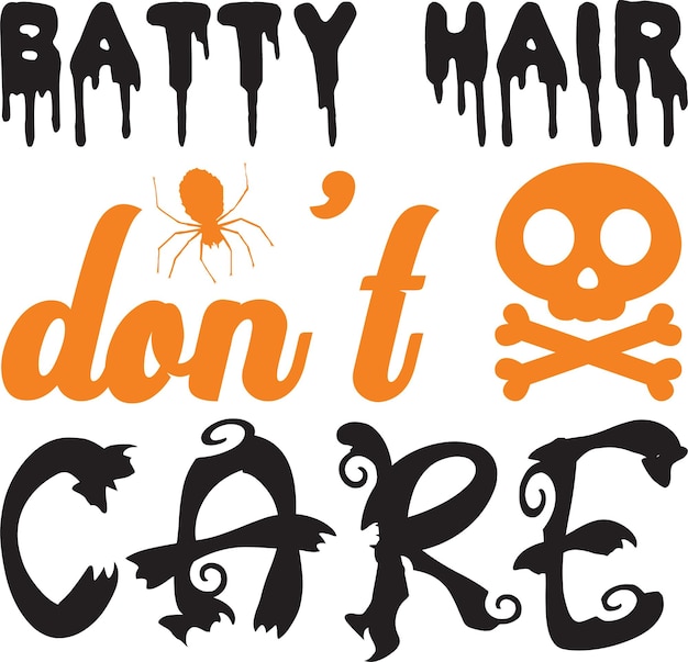 Halloween Typography Design Printing For T shirt Banner Poster etc