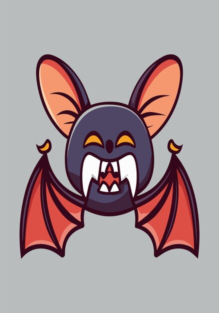 Vector halloween vampire bat 2d clipart vector design