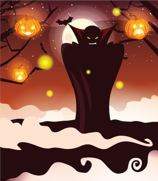 Vector halloween vampire cartoon