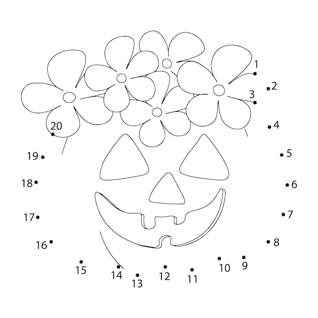 Vector halloween van punt naar punt voor kinderen