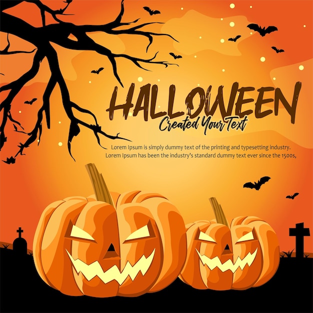 Halloween vector achtergrond social media post bewerkbare vector