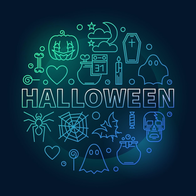ハロウィーン ベクトル クリエイティブ ラウンド休日概要図