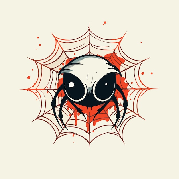 Halloween vector illustratie Spinnenweb en spinnen ontwerpelement voor poster kaart banner