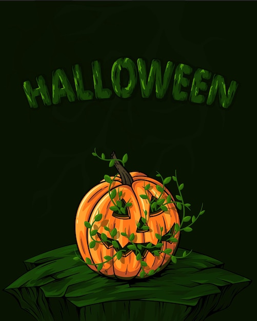 Illustrazione vettoriale di halloween happy halloween horror zucca di halloween