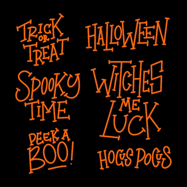 Vector halloween vector illustration quotes set