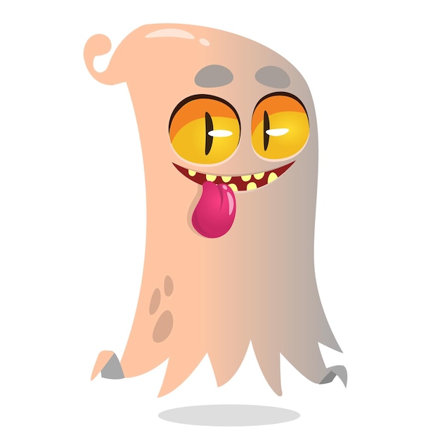 Halloween vector illustration of scary ghost on white background