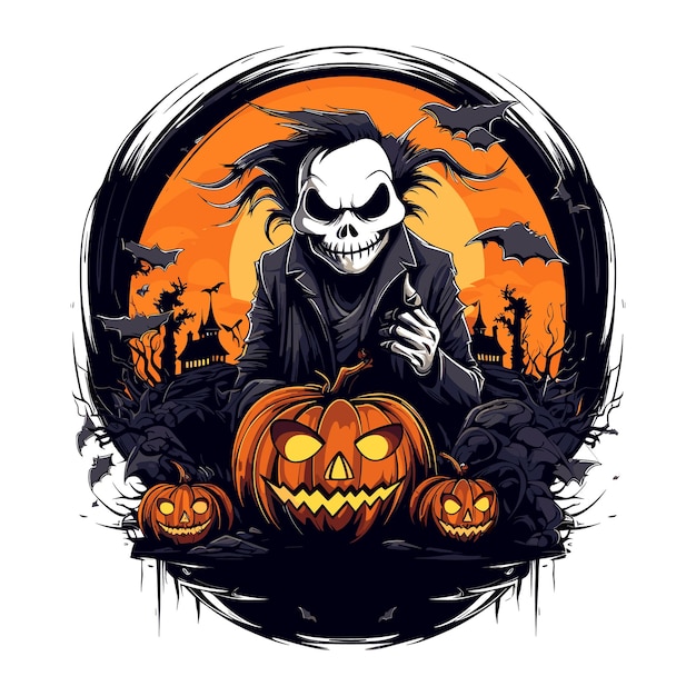 Halloween vector illustration tshirt pumpkin