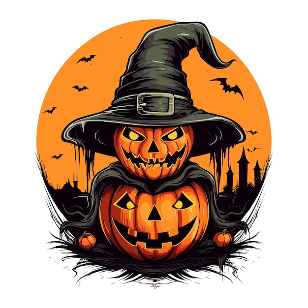 Halloween vector illustration tshirt pumpkin