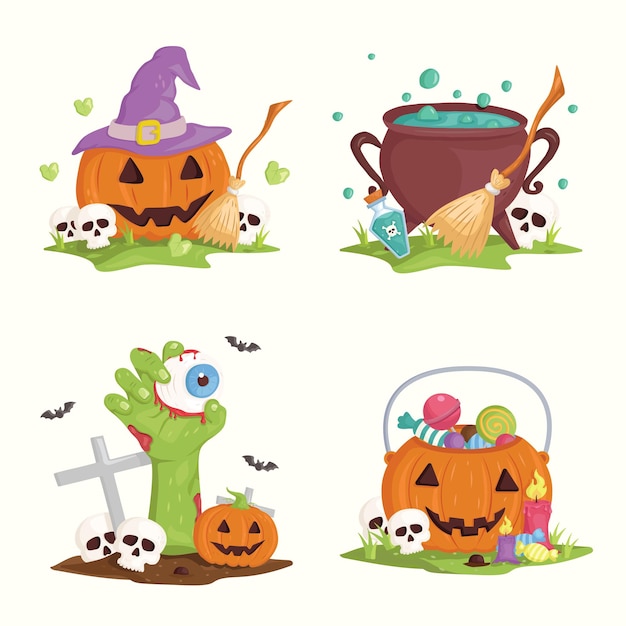 ハロウィン、ベクトル、イラスト