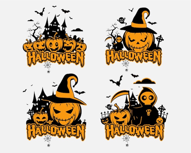 Vettore di halloween o logo poster arte vettoriale