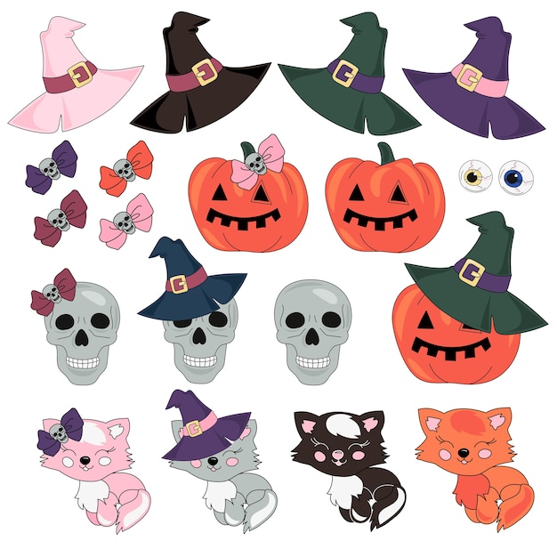 Halloween-vectorillustratieset masquerade