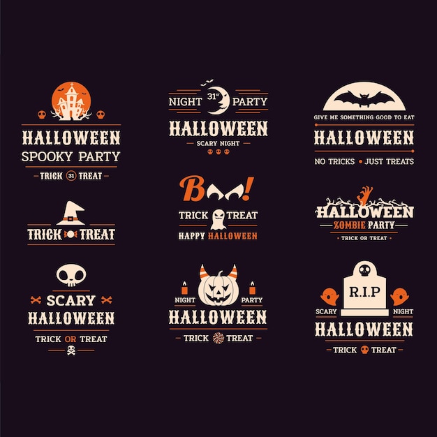 Halloween vectors illustrations emojis and patterns