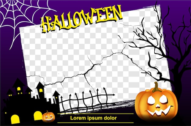 Vector halloween verkoop fotolijstjes. halloween-verkooppromotiebanner met kortingsaanbieding voor speciale gelegenheden