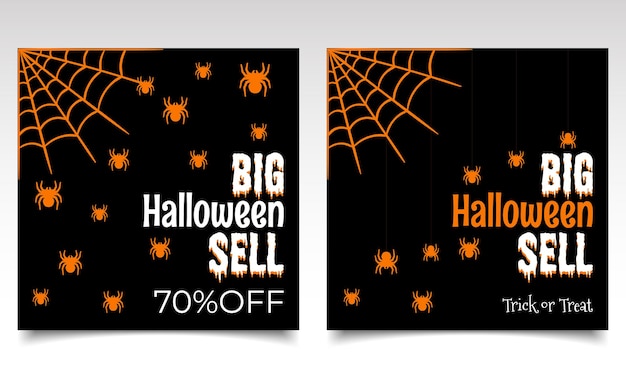 Halloween verkoop spandoek of poster of flyer ontwerpsjabloon.