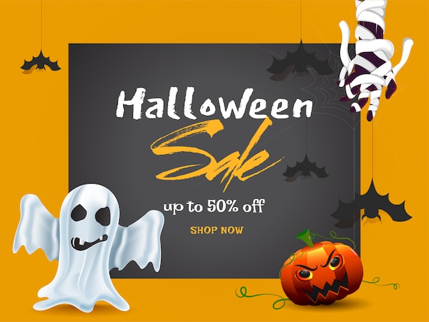 Halloween-verkoopbanner.