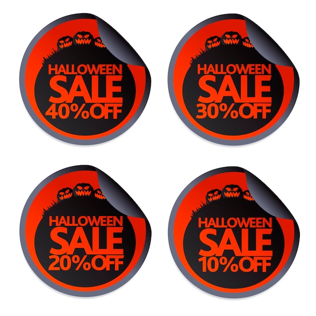 Halloween-verkoopstickers met pompoenen 10203040