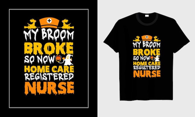 Halloween-verpleegster typografie en vector T-shirtontwerp