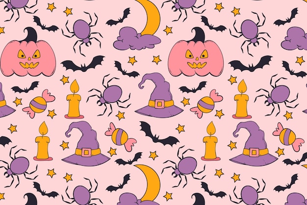 Vector halloween viering pastel patroon achtergrond