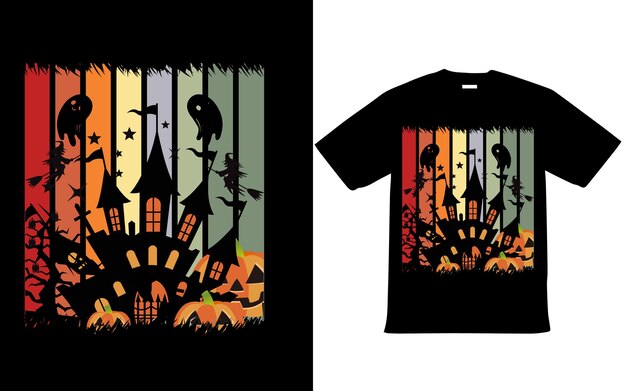 Halloween Vintage T Shirt Design Vector For Happy Halloween